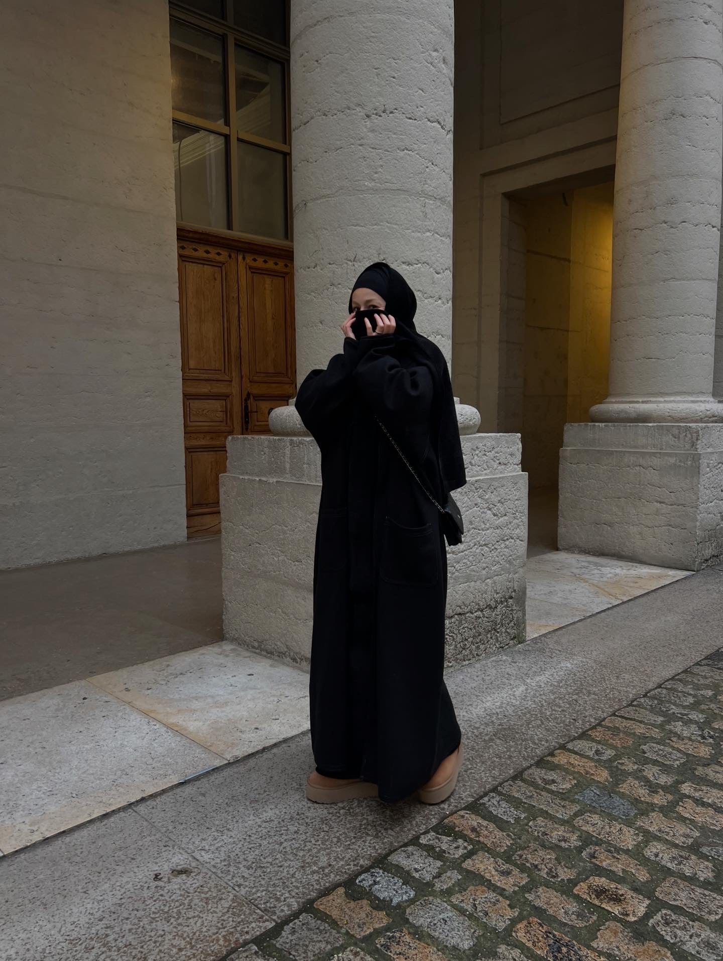 Ensemble en maille avec écharpe