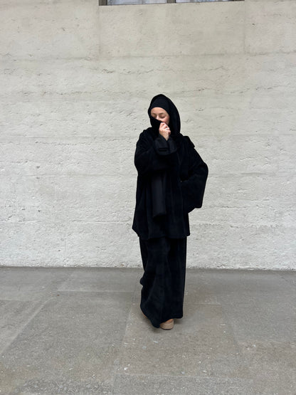 Ensemble en maille avec écharpe