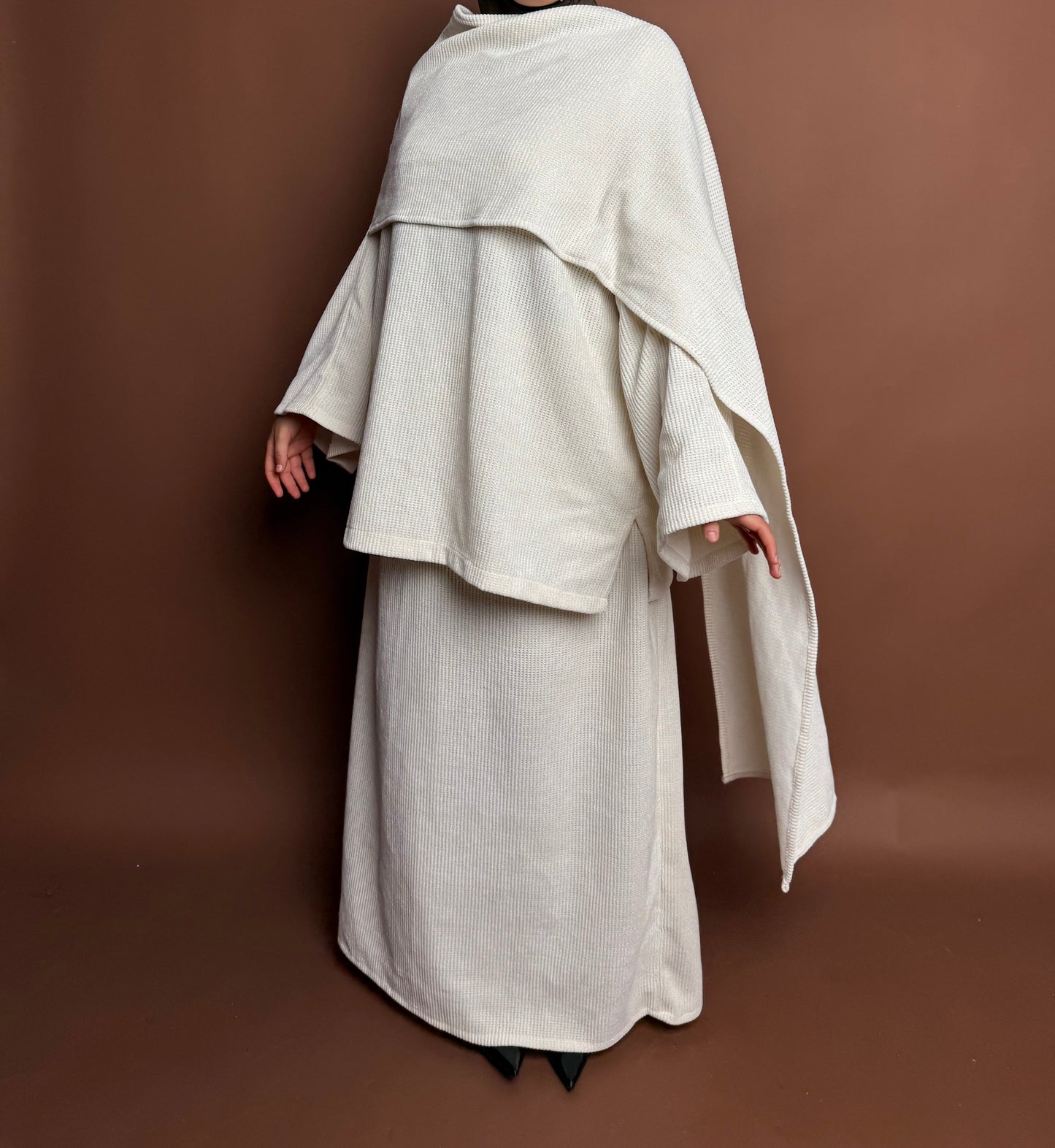 Ensemble en maille avec écharpe