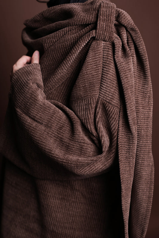 Ensemble en maille avec écharpe